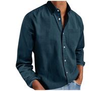Men's Shirts Long Sleeve Button Down Tops Lapel Regular Fit Tee Pockets Smart Lightweight Summer Casual Blouse Solid Color Work Office Business Wrinkle Free Holiday Beach Travel Uk 8 10 12 14 16 18 20