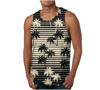 Mens Shirts Long Sleeve Casual Holiday Beach T Shirt Vest Men's Tops (Brown, XXXL)