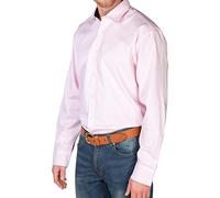 Men's Shirts Long Sleeve Casual Regular Fit Checked Shirt Gents Gingham Check Work Shirt (William Pink, Small)