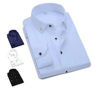 Mens Shirts Long Sleeve Slim FIT Premium Quality Fabric, Ideal Shirts for Men Adult Casual, Wedding or Business Wear, Comfortable Fit, Variety of Colours (M, Light Blue)