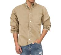 Mens Shirts Long Sleeve Smart Casual, Regular Fit Casual Solid Shirt Lightweight Summer Beach Tops Breathable Button-Down Shirt Wrinkle-Free Safari Shirts with Pockets for Hiking Fishing Golfing