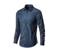 Men's Shirts Long Sleeve White Shirt Men's Long Sleeve Non-Iron Silk Sticker Shirt Men's White Long Sleeve Checked Shirt Men's Casual Shirts Men's Long Sleeve Comfort Fit, Dark Blue14, M