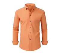 Mens Shirts Non Iron Shirts Men Adult Muscle Dress Shirt Regular Fit Stretch Tee Formal Shirt Work Wedding Office Going Out Business Deals Long Sleeve Lapel Oxford Blouse Solid Color 16 8 10 12 14 18