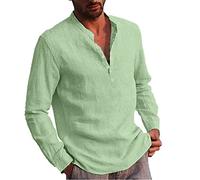 Men's Shirts Sale Clearance Cheap Men's Cotton Linen Long Sleeve & Rollable Short Sleeve Shirt Grandpa Collar Henley Shirt Band Collar Beach Top S-XXL Mens Smart Casual Jumpers Trendy Fall Tops