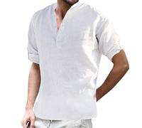 Men's Shirts Sale Clearance Cheap Men's Linen Shirts Long-Sleeved Button-Down Shirts Men's Summer Casual Shirts Solid Color Cotton Lightweight Shirts Men's Hoodies & Sweatshirts Trendy Fall Tops