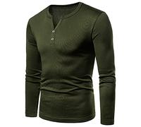 Men's Shirts Sale Clearance Cheap Men's Short/Long Sleeve Henley T-Shirts, Casual Lightweight Henley Tops for Fitness, Training & Running Crew Neck Sweatshirt Tunic Blouse Army Green