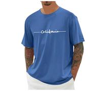 Men's Shirts Short Sleeve Cotton T-Shirt Basic Classic Casual Pullover Shirt Base Layer Running Top for Gym Sports Fitness Workout Cycling,Training Henleys (Blue,XXS)