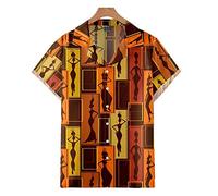 Mens Shirts Short Sleeve, Mens Summer Hawaiian Shirt Vintage Indian National Style Pattern Shortsleeve Beach Shirt Plus Size Button Casual Quick Dry Party Tshirt Hawaii Shirt Top