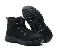 Mens Shock Absorption Work Boot Ankle Leather Steel Toe Caps Safety Boots for Work & Outdoor Activities Hiker Shoes UK 6-11 (BLACK TW33, UK Footwear Size System, Adult, Men, Numeric, Medium, 11)