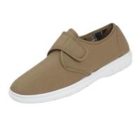 Mens Shoe Tree Kevin Wider Fitting Casual Canvas Pump Trainer Deck Shoes Loafer Taupe 8 UK