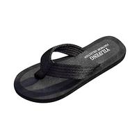 Men's Shoes Beach Flops Flat Toe Sandwich Beach Flops for Men Skate Shoes Men 44, black, 7 UK