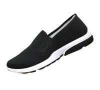 Men's Shoes, Chinese Traditional Fabric Shoes, Trainers & Sports Shoes for Men, Plain Platform, Non-Slip Slip-On, Casual Outdoor Leisure Sports Shoes, black, 10 UK