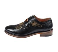 Men's Shoes Floral Print Leather Oxford Brogue Lace Up Formal Dress Shoe - Black 8