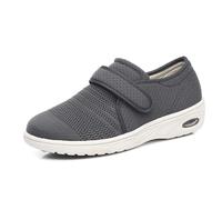 Mens Shoes for Swollen Feet, Fully Adjustable Closures Wide Width Slippers Orthopedic Shoes, Edema Widening Walking Shoes for Foot Pain Relief Memory Foam Knit Mesh,38