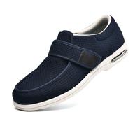 Mens Shoes for Swollen Feet, Fully Adjustable Closures Wide Width Slippers Orthopedic Shoes, Edema Widening Walking Shoes for Foot Pain Relief Memory Foam Knit Mesh,37.5