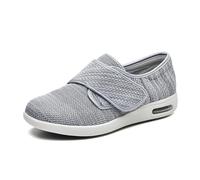 Mens Shoes for Swollen Feet, Fully Adjustable Closures Wide Width Slippers Orthopedic Shoes, Edema Widening Walking Shoes for Foot Pain Relief Memory Foam Knit Mesh,39