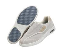 Mens Shoes Hook and Loop Fastening Men Slippers Orthopedic Slip On Trainers Arthritis for Swollen Feet Womens Sneakers Hands-Free Outdoor Hiking,Beige,37.5 EU