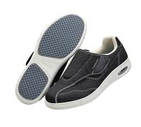 Mens Shoes Hook and Loop Fastening Men Slippers Orthopedic Slip On Trainers Arthritis for Swollen Feet Womens Sneakers Hands-Free Outdoor Hiking,Black,47 EU