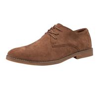 Men's Shoes Low Heels Square Pointed Toe Lace-up All Seasons Comfortable Loafers Man Tendanc Solid Color for Beer Festival Walking Sports, Brown, 8 UK