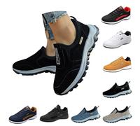 Mens Shoes Mens Casual Shoes UK Wide Fit Wedge Trainers Lightweight Non Slip Running Sneakers Comfortable Arch Support Orthopedic Trainer Slip on Walking Sneakers Arch Support Trainers Black 6