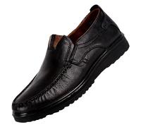 Mens Shoes Size 8.5 Men Leather Loafers Slip On Walking Shoes Breathable Comfort Fashion Loafers Leather Sneakers Driving Shoes for Male Business Work Office Mens Smart Casual Shoes Black