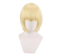 Men's Short Blonde Bob Cosplay Wigs Male Role Anime Costume Wigs Heat Resistant Synthetic Hair Wig for Halloween Anime Conventions