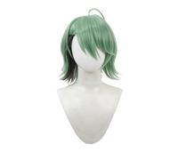Men's Short Green Ash Cosplay Wig with Bangs Male Realistic Anime Costume Wigs Heat Resistant Synthetic Wig for Party Anime Conventions