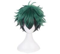 Mens Short Green Black Gradient Wigs Anime Cosplay Wig for Men Male Realistic Wigs Synthetic Hair Wig for Halloween Costume