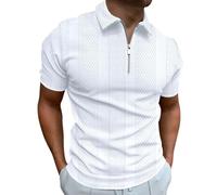 Mens Short/Long Sleeve Polo Shirts Contrasting Colors Cotton Golf Tennis T-Shirt Business Work Tee Tops Sports Clothes Men Mens Blue Check Shirt Pole Dancing Clothes Men T-Shirts (White, XXXL)