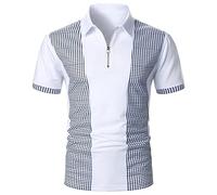 Mens Short/Long Sleeve Polo Shirts Contrasting Colors Cotton Golf Tennis T-Shirt Business Work Tee Tops Work Shirts for Men Sales Clearance Golf Polo Shirts for Men Tshirt White