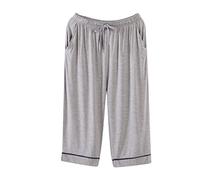 Men's Short Modal Pyjama Bottoms, Men's 3/4 Pyjamas, Plain Sleepwear, Pyjamas, Casual Leisure Suit, Lounge Negligee, Sleepwear, Outdoor Pyjamas, Sleep Shorts with Elasticated Waistband Trousers, gray