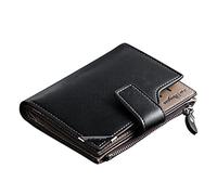 Men's Short Multi Functional Vertical Zipper Buckle Wallet Expanding Files & Wallets (BK1, One Size)
