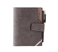 Men's Short Multi Functional Vertical Zipper Buckle Wallet plus Phone Case Wallet (Grey, One Size)