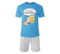 Mens Short Pyjamas Funny Novelty PJ Sets Night Sleep Lounge Wear L XL XXL New (XXL- Save Water)