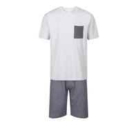 Mens Short Pyjamas PJ Set Premium Sleep Lounge Nightwear M-XXL New (PP Denim & Grey XL)