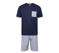 Mens Short Pyjamas PJ Set Premium Sleep Lounge Nightwear M-XXL New (PP Hex Navy L)