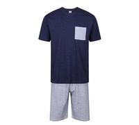 Mens Short Pyjamas PJ Set Premium Sleep Lounge Tartan Plaid Nightwear M-XXL New (PP Hex Navy XXL)