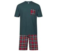 Mens Short Pyjamas PJ Set Premium Sleep Lounge Tartan Plaid Nightwear M-XXL New (PP Tartan Green M)