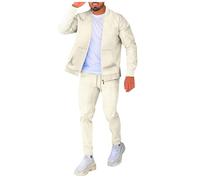 Mens Short Sets Activewear Full Zip Warm 2 Pieces Workout Tracksuit Sports Set Casual Full Zip Jogging Sweat Suits Sportswear Sweatsuits Sets Striped Men's Casual T-Shirt Set Xmas Gift (Orange, XXL)