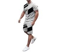 Men's Short Sets Outfits 2 Piece Summer Tracksuit Sportswear Short Sleeve Outfit Track Suits Men Set Trousers Two-Piece Outfits for Men Spring Outfits Track Suit