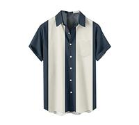 Men's Short Sleeve Button Down Bowling Loose Hawaiian Beach Shirts Hawaiian Bowling Shirts for Men Short Sleeve Button Down Shirt Beach Shirts Mens Bowling Shirt Short Sleeve JANUK40430HOT1443