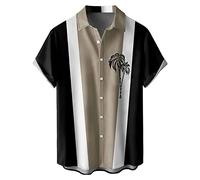 Men's Short Sleeve Button Down Bowling Loose Hawaiian Beach Shirts Hawaiian Bowling Shirts for Men Short Sleeve Button Down Shirt Beach Shirts Mens Bowling Shirt Short Sleeve JANUK40430HOT0222