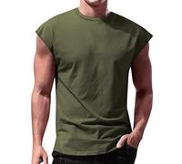 Mens Short Sleeve Crewneck T-Shirts, Casual Round Neck Tops for Walking, Workout, Running & Casual Outings Dance Shirts Men Union Jack Clothing for Men Sale (Army Green, XXXL)
