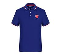 Men's Short Sleeve for DUCATI Printed Polo Shirts Contrasting Colors Golf Tennis Casual T-Shirt Short Sleeve Tee-Blue 2||XL