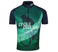 Men's Short Sleeve Ireland Cycling Jersey Elasticized Waist Navy M