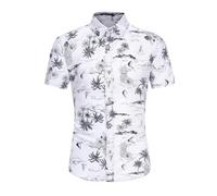 Men's Short Sleeve Lapel Shirt Button Down Summer Shirt Hawaiian Tropical Hawaiian Shirt Vintage Beach Shirts Loose Fit Outdoor Wear Retro Style Casual Shirt Men Holiday Beach Fashion, u White, XL
