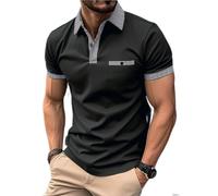Mens Short Sleeve Mens Easy Comfortable Longsleeve T-Shirt Mens T-Shirt Mens Fashion Trend Striped Shirt Mens Casual T-Shirt A-Black XXL