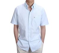 Mens Short Sleeve Oxford Shirt Plain or Stripe,Classic Fit,Button Down Collar & Pocket. Holiday Apparel Leisure Shirts. by Janeo British Apparel. Jordy Sky Blue Plain, 2XL