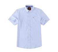 Mens Short Sleeve Oxford Shirt Plain or Stripe,Classic Fit,Button Down Collar & Pocket. Holiday Apparel Leisure Shirts. by Janeo British Apparel. Jordy Sky Blue Stripe, XL
