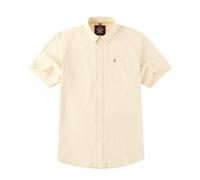 Mens Short Sleeve Oxford Shirt Plain or Stripe,Classic Fit,Button Down Collar & Pocket. Holiday Apparel Leisure Shirts. by Janeo British Apparel. Mellow Lemon Stripe, 2XL